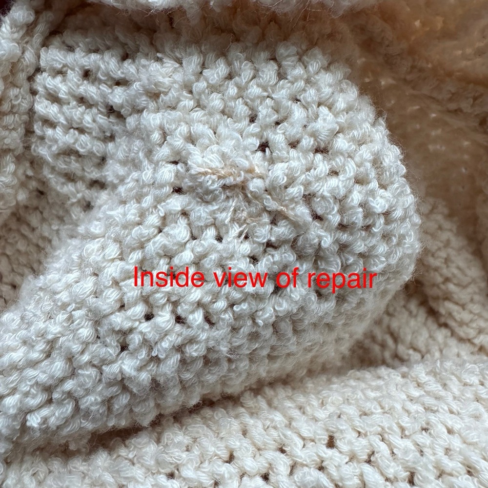 J. Crew Marina Crew Neck Cardigan Sweater Cream Textured Knit Sz M Clean Girl - Picture 14 of 16